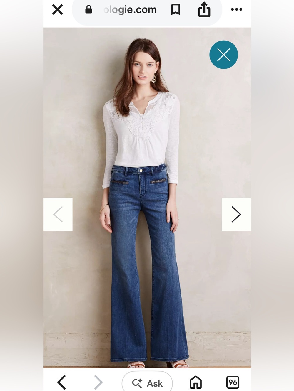 Pilcro Stet Flare Jeans Anthropologie Waist 33 Inseam 32 Retro Y2K